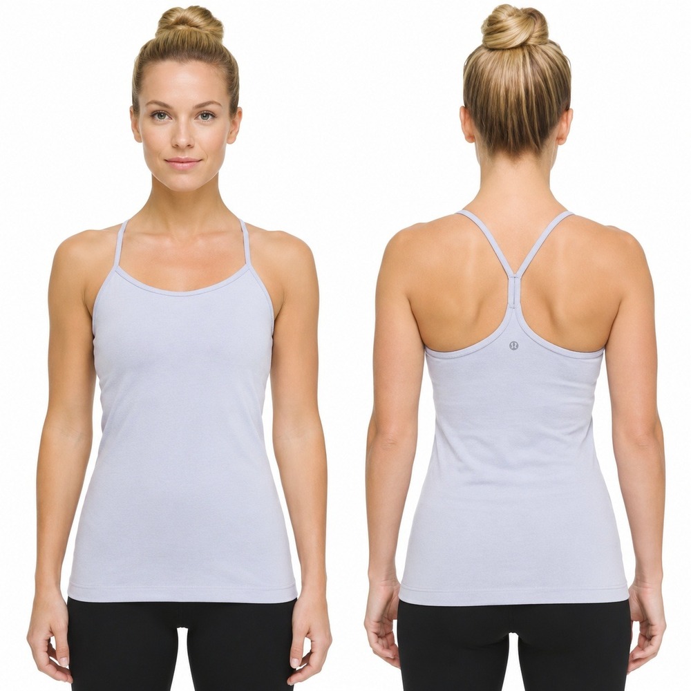 Lululemon Athletica Tank Top Size 6 Built in Bra Power Y Tank Luon Wee Stripe Gr